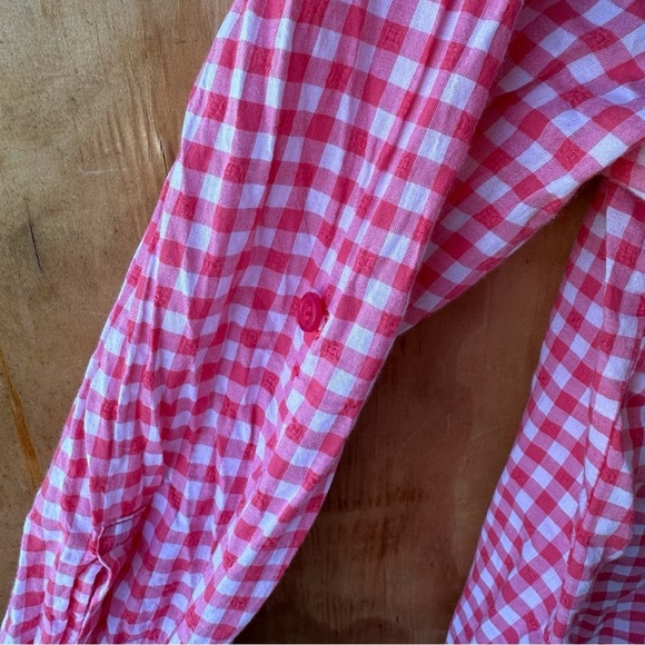 Lane Bryant Pink Plaid Seersucker Gingham Long Sleeve button down Collared shirt - Picture 10 of 12